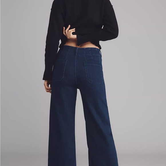 NWT! Anthro The Colette Crop High-Rise Wide-Leg Jeans by Maeve PETITE ONLY - Picture 8 of 11